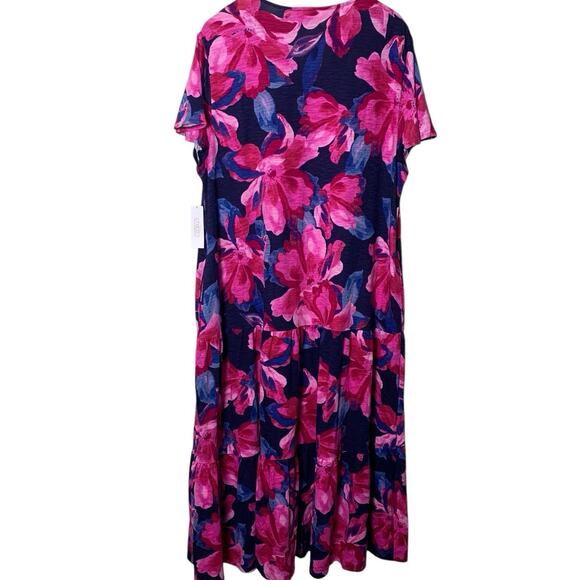 Chico's Dress Women's Size 4 (2X) Soft Sepal Tiered Maxi Raspberry Truffle NWT - Picture 3 of 7